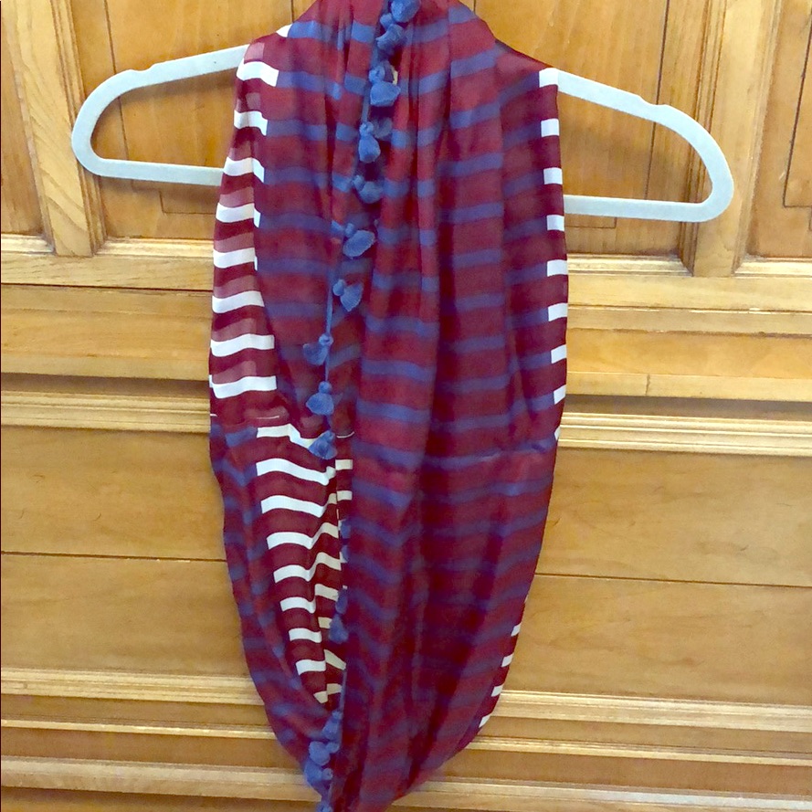 Red White  Blue Infinity Scarf
